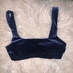 Blue velvet swim top